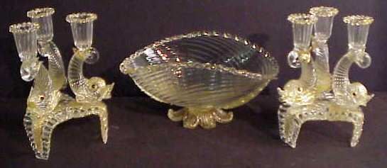 Three Piece Venetian Glass Set