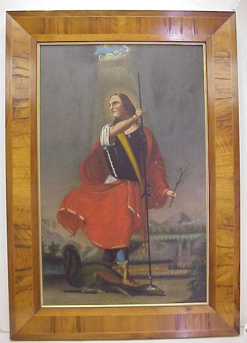 Saint Michael slaying the dragon, oil on canvas, 