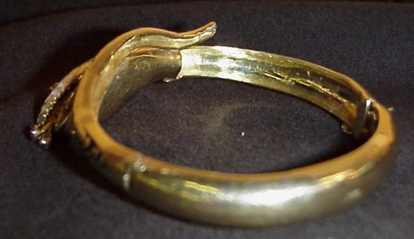 18k Russian snake bangle, black enamel, 20 point c - 2