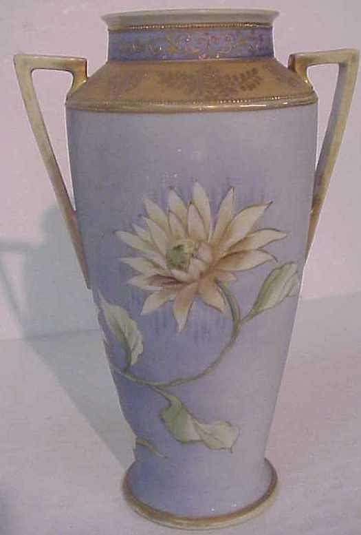 Nippon chrysanthemum vase, two handle, 11"h x 7"w - 2