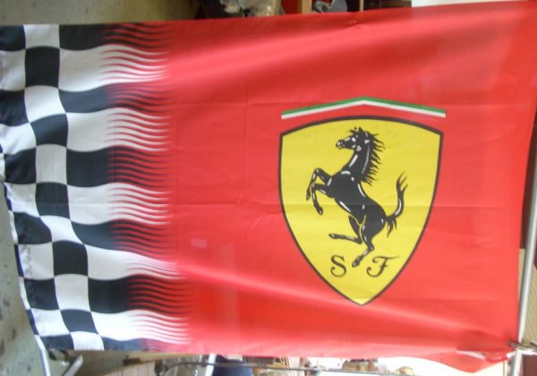 Ferrari racing flag nylon, large size 71" x 54"