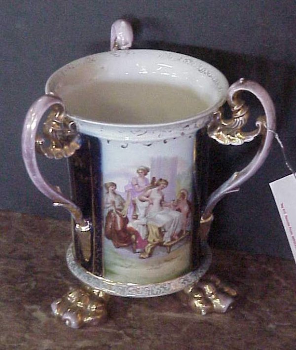 Austrian 3 handled loving cup with maiden and c