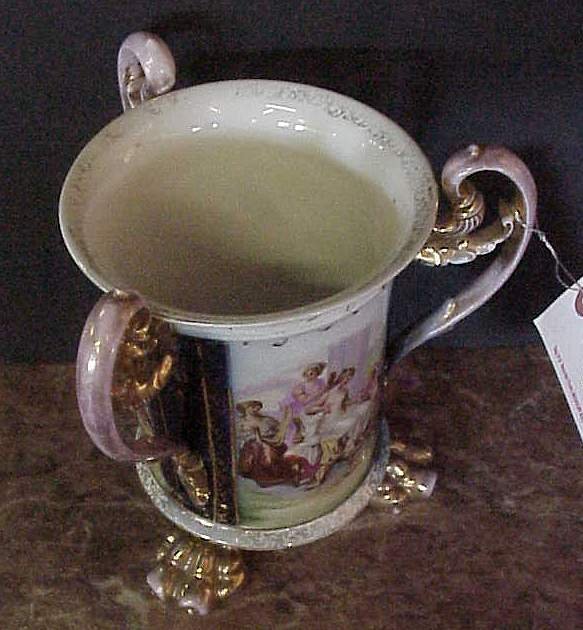 Austrian 3 handled loving cup with maiden and c - 2