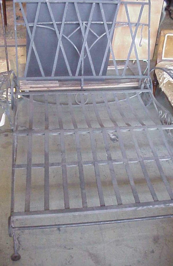 Salterini wrought iron double chaise lounge, 53