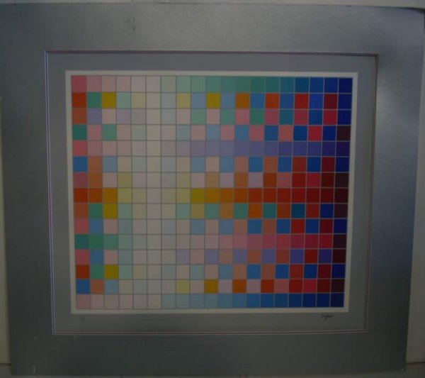 Jacob Agam (1928-1953 Israel) geometric lithogra