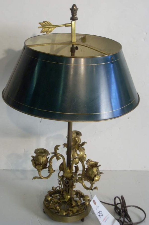 French Victorian style brass 3 arm bouillotte ta