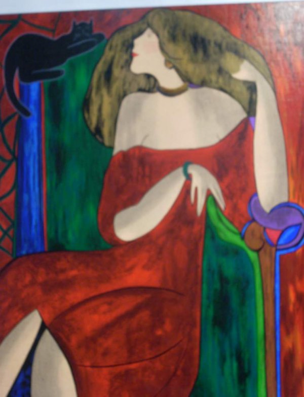 Linda Lekinff "Anastasia" serigraph with acrylic - 2