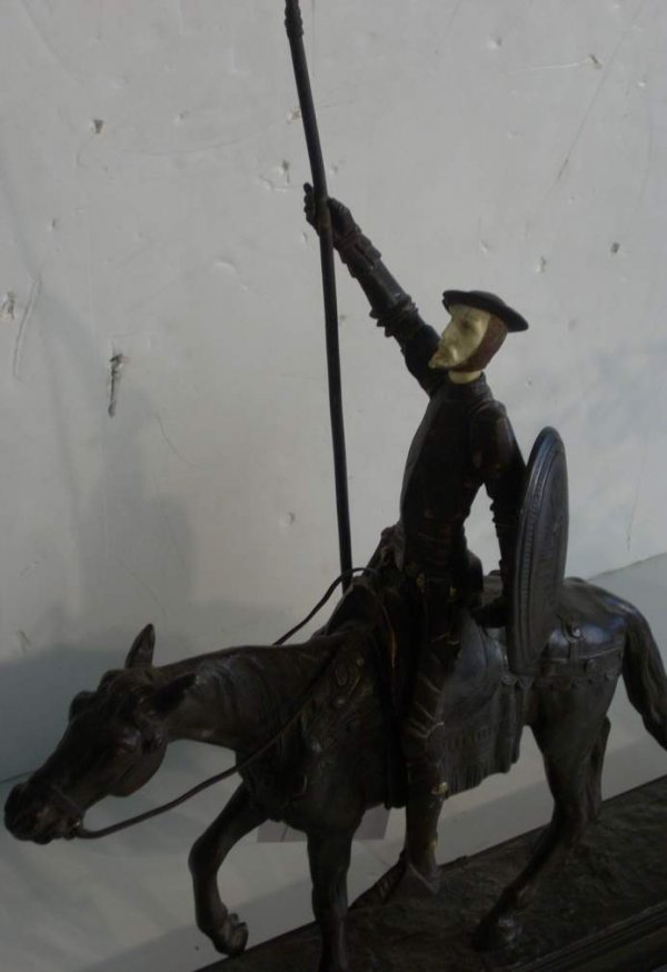 Don Quixote and Sancho Panza metal and bone(?) s - 2