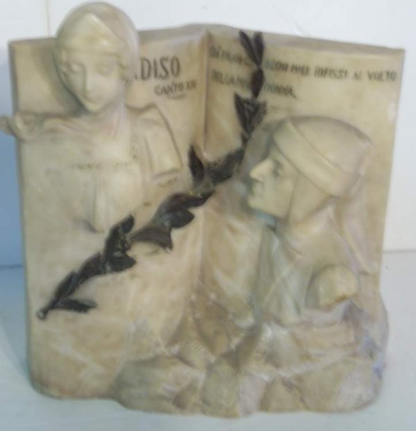 19/20th c marble figural sculpture, "Dante's Div