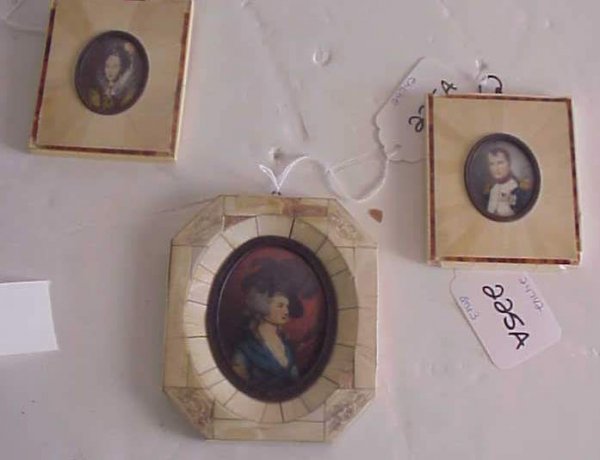 3 miniature portraits including Napolean and El