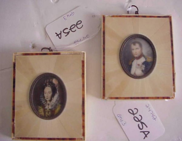 3 miniature portraits including Napolean and El - 3
