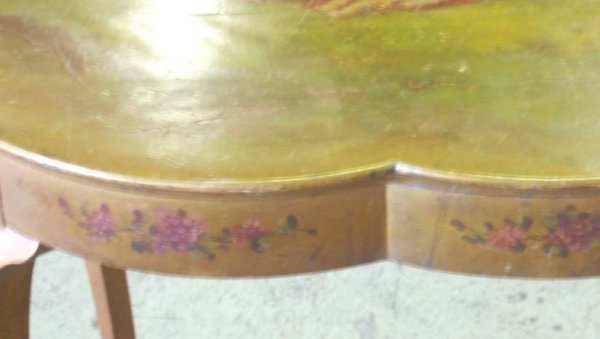 Vernis Martin table with cherubs in a landscape  - 3