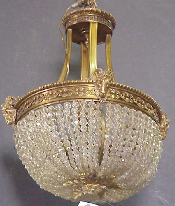Bronze and all over drape crystal chandelier with