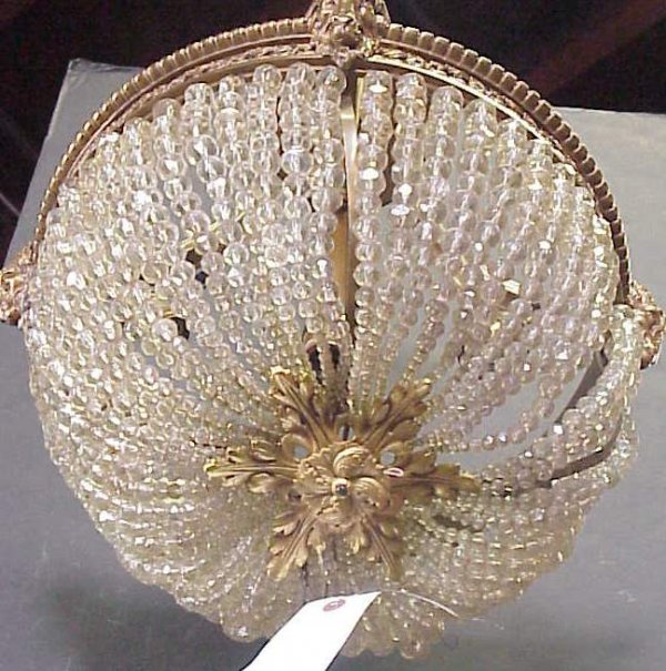 Bronze and all over drape crystal chandelier with - 2