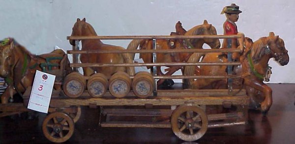 Lowenbrau Beer advertising horse and wagon with a f