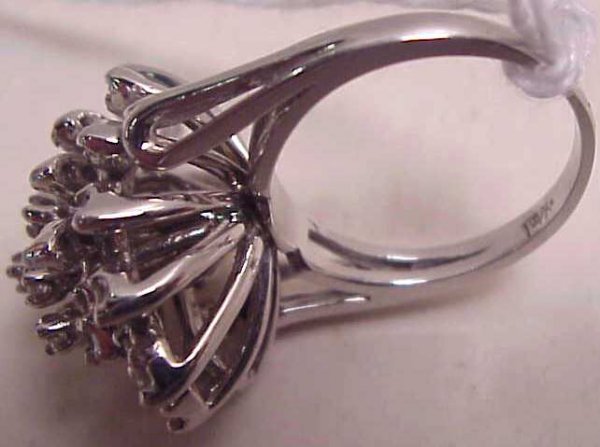 14k white gold diamond cocktail ring with approx. - 2