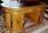 112A: French Empire style burl wood desk with bronze o