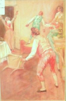 Benjamin West Clinedinst (1859-1931, Pauling NY): Benjamin West Clinedinst (1859-1931, Pauling NY) " Interior genre scene" watercolor, 17 3/4" x 11 1/2," framed 24 12" x 18" signed and dated 1900. lower right