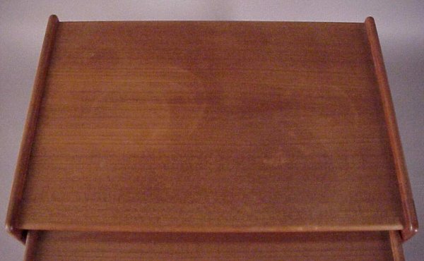 Danish Modern Teak nesting tables, retain metal - 3