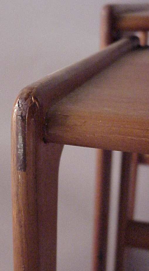 Danish Modern Teak nesting tables, retain metal - 4