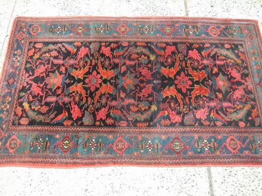 Antique Persian carpet 4'4" x 7', tree of life pat