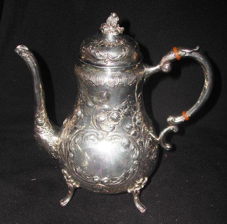 Sterling 5 piece tea/coffee set, tray is sterling,  - 4