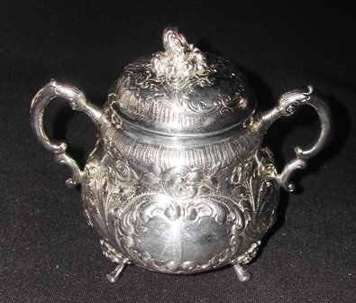 Sterling 5 piece tea/coffee set, tray is sterling,  - 7