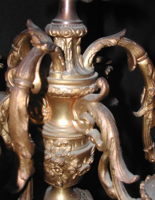 Pair 19thCentury French bronze cherub candelabra, - 3
