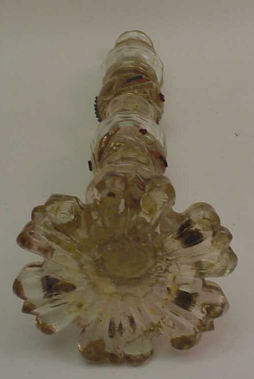 Bohemian glass jeweled lamp base 20"h x 7"w, early - 4