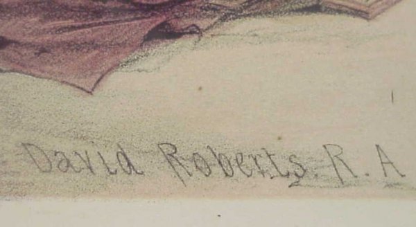 1845 "Approach to Mount Sinai" colored engraving, - 3