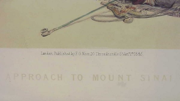 1845 "Approach to Mount Sinai" colored engraving, - 5