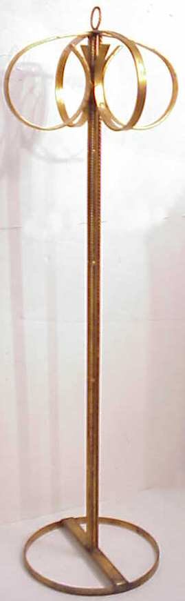 Gilt metal towel rack, 49 1/2"h