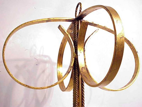 Gilt metal towel rack, 49 1/2"h - 2