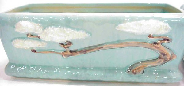 Pair of Roseville Ming Tree pattern planters, 4 1/ - 4