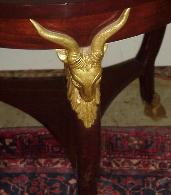 Pair of onyx top Empire style lamp tables, Gilded  - 3