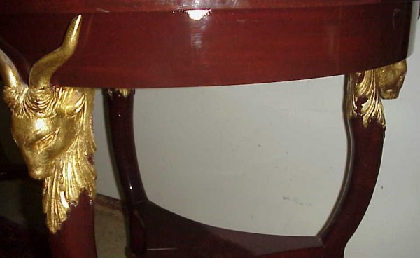 Pair of onyx top Empire style lamp tables, Gilded  - 4