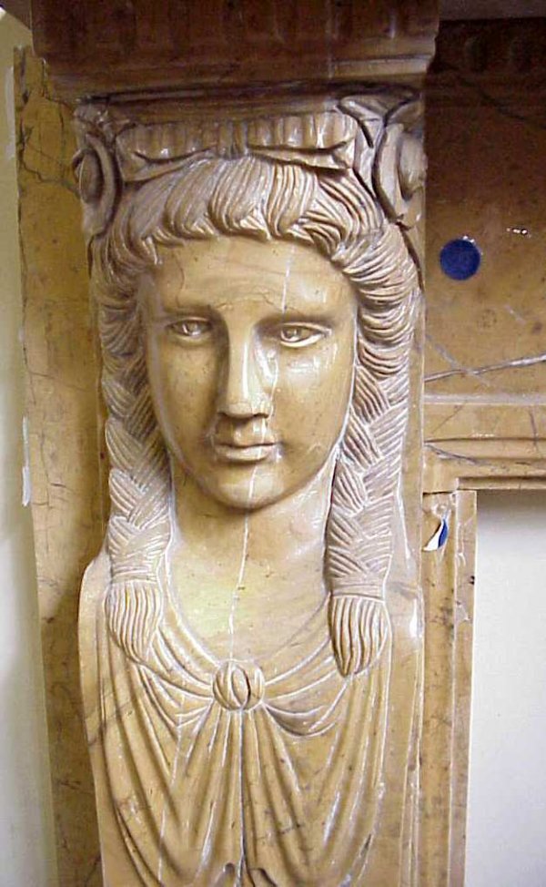 Empire style marble mantlepiece with neoclassic bu - 2