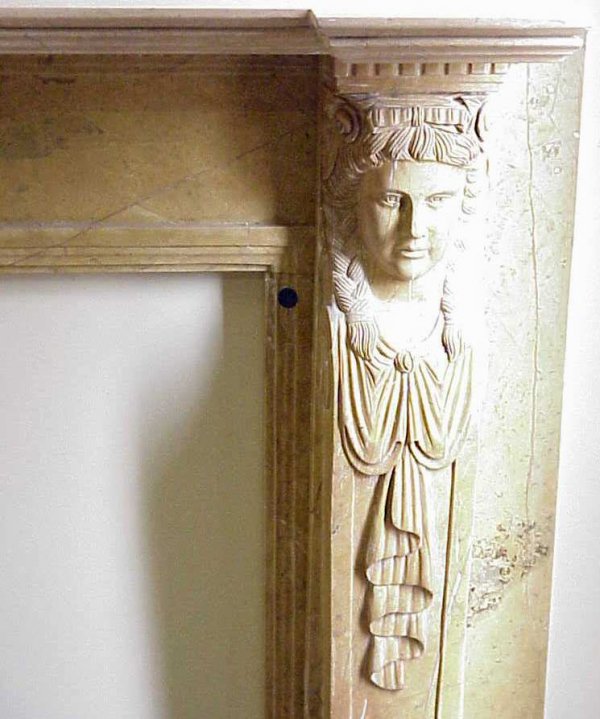 Empire style marble mantlepiece with neoclassic bu - 4