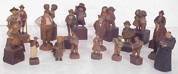 Anri small figure lot, approx 17, 2" - 3 1/2"