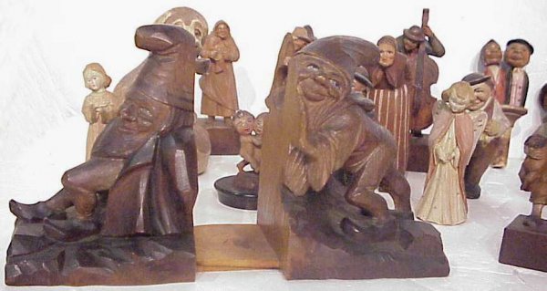 Anri lot, bears, gnome bookends, figures, approx.  - 2