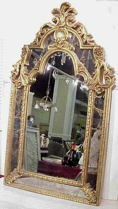 French style composite mirror, smoked panels, 54" x