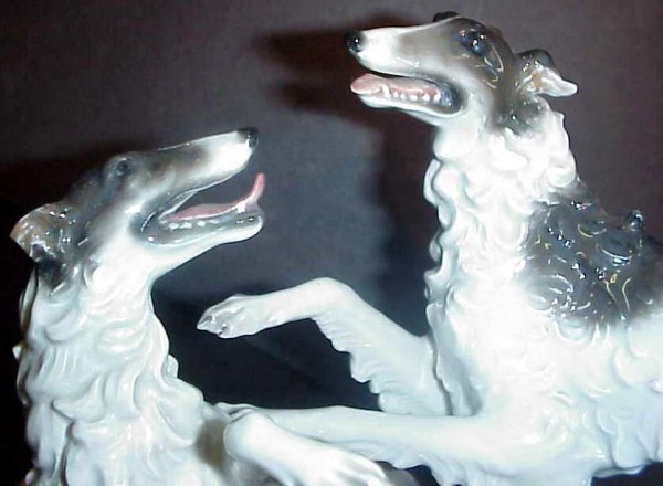 Rosenthal wolfhound figural group 5 1/2"h x 7 1/2 - 2