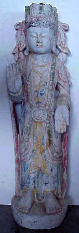Nepalese painted stone Kuanyin figure, represents