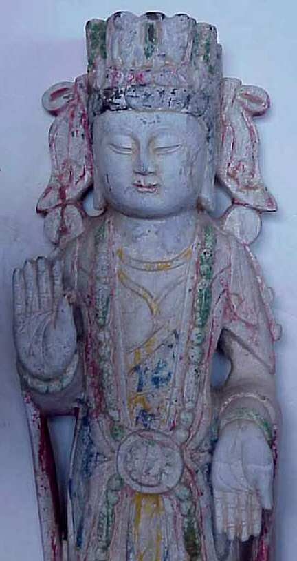 Nepalese painted stone Kuanyin figure, represents - 2