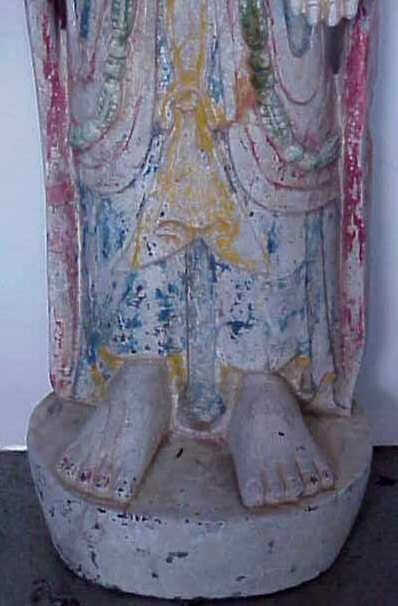 Nepalese painted stone Kuanyin figure, represents - 3