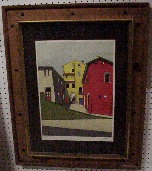 Zeno Gigletti Lithogragh, open doorway, 13" x 18"