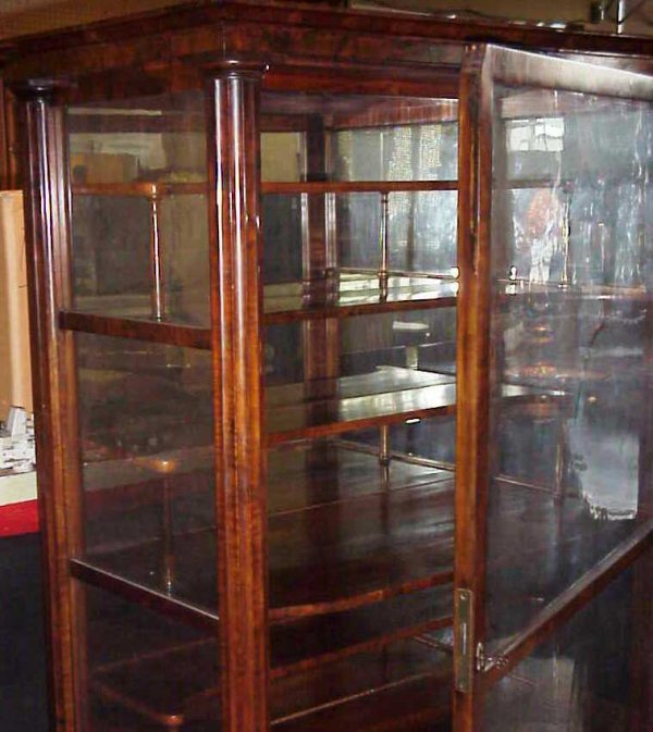 19thc Empire style flame mahogany one door bookcas - 2