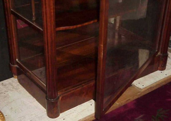 19thc Empire style flame mahogany one door bookcas - 3