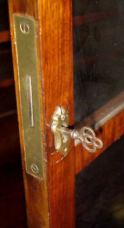 19thc Empire style flame mahogany one door bookcas - 4