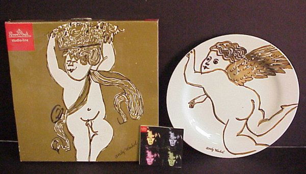 Andy Warhol Rosenthal Studio Line collector plate,: Andy Warhol Rosenthal Studio Line collector plate, "Jahresteller 2002", 12"d, in original box and sleeve 13 1/4" x 13 1/4"